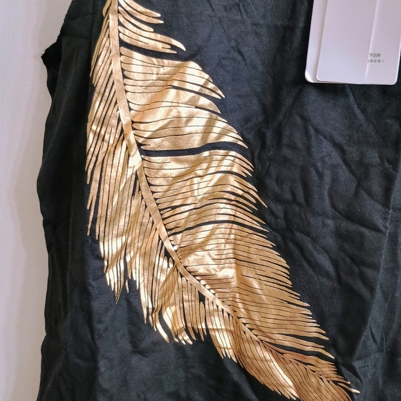 HAODUOYI Black Top With Gold Leaf - Picture 2 of 5